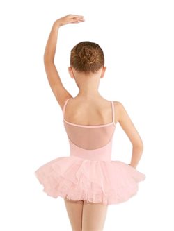 Rosa tutu balletdragt med smalle stropper
