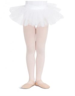 tutu skirt hvid med sølnister til små ballerinaer