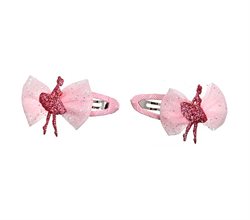 Hårclips med balletdanser og tutu - pink-rosa