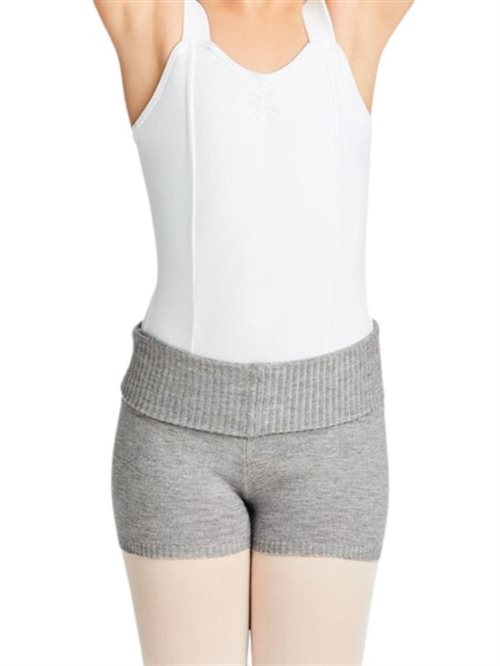 Capezio grå foldover strik shorts til piger