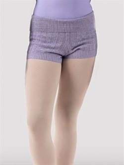 Bloch lyselilla strik shorts med rib og glimmer detalje