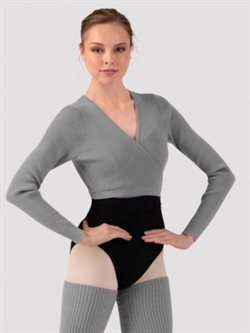 Grå rib slå-om strik fra Bloch