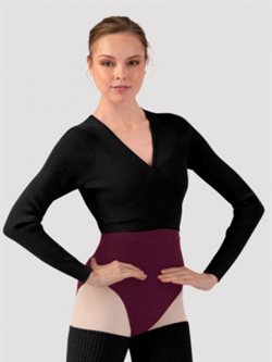 Sort rib slå-om strik fra Bloch