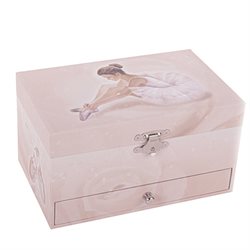 Smykkeskrin rosa med balletdanser og musik