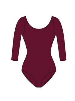 Bordeaux balletdragt med lange ærmer Wear Moi