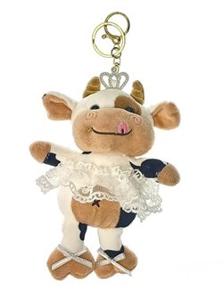 Ballet ko nøglering med blonde tutu skørt og diadem