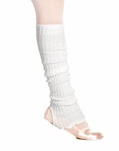 benvarmere i hvid til ballet - 60 cm lange