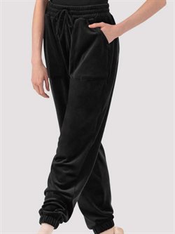 Sorte bløde velour warm up bukser Bloch