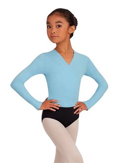 Lyseblå ballet slå om bluse til piger Capezio