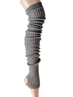 Grå uld benvarmere fra Intermezzo - 90 cm