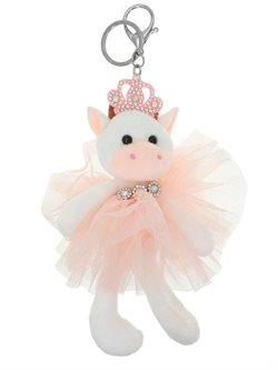 Hvid ballet ko med tutu skørt og diadem