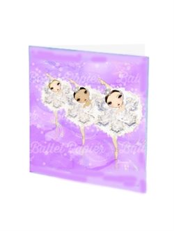 Balletpapier håndlavet lilla snefnug balletkort 