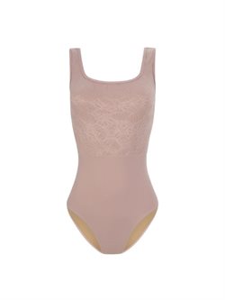 Flora balletdragt fra Mara med blonder og brede stropper - svag rosa