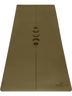 Moonchild mørk olivengrøn yogamåtte med måner XL