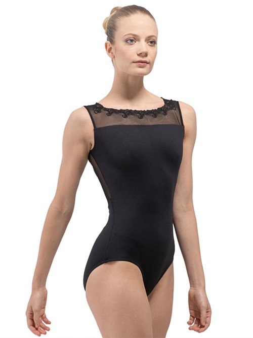 Sort BalletRosa balletdragt med broderi detaljer