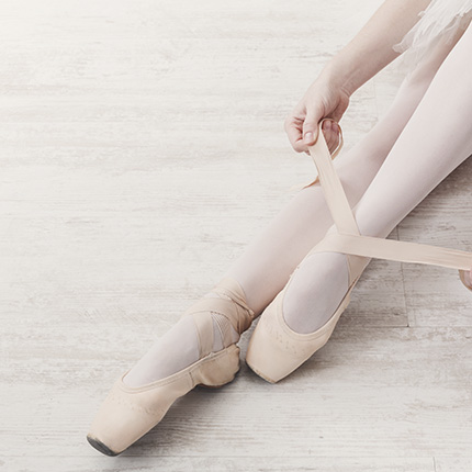 Butik med balletsko, ballettøj tilbehør til ballet ved