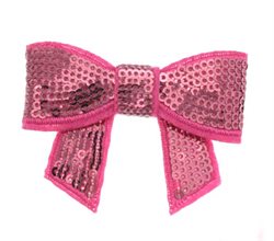 Pink sløjfe hårclips med palietter