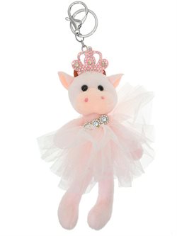 Rosa ballet ko med tutu skørt og diadem