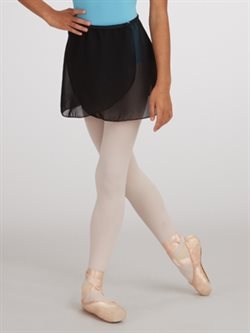 Sort slå om skørt i chiffon fra Capezio til piger