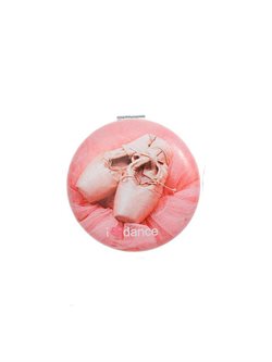 Lille spejl med print af tåsko og rosa tutu 