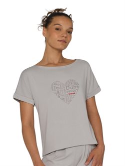 Lys blød t-shirt med hjerteformet print fra Tempsdanse