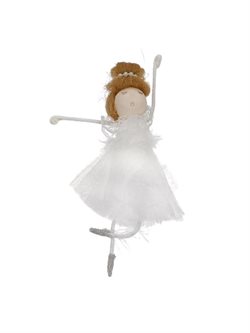 Hvid ballerina-figur pynt