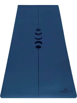 Moonchild marineblå yogamåtte med måner XL