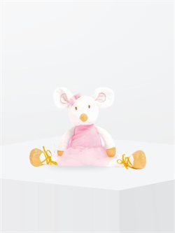 Sød balletmus med rosa tutu og guld balletsko